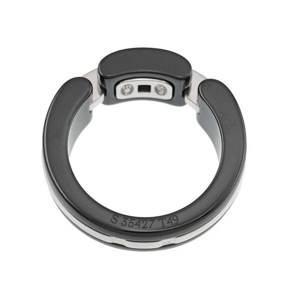 CHANEL ULTRA Diamond Ring Black Ceramic 18K WG 750 Size49 4.75-5(US) 90276502 - Picture 6 of 9